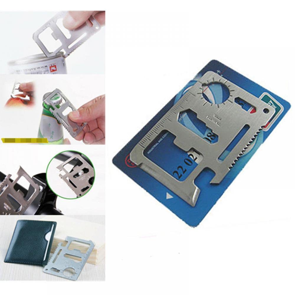 11 in 1 Credit Card Multitool Set Gifts for Men, Ideal Gifts Stocking Stuffers - Husband & Dad Gifts - Multi-Purpose Pocket Tool Gadgets - Wallet Survival Card Gift Set with Leather Case