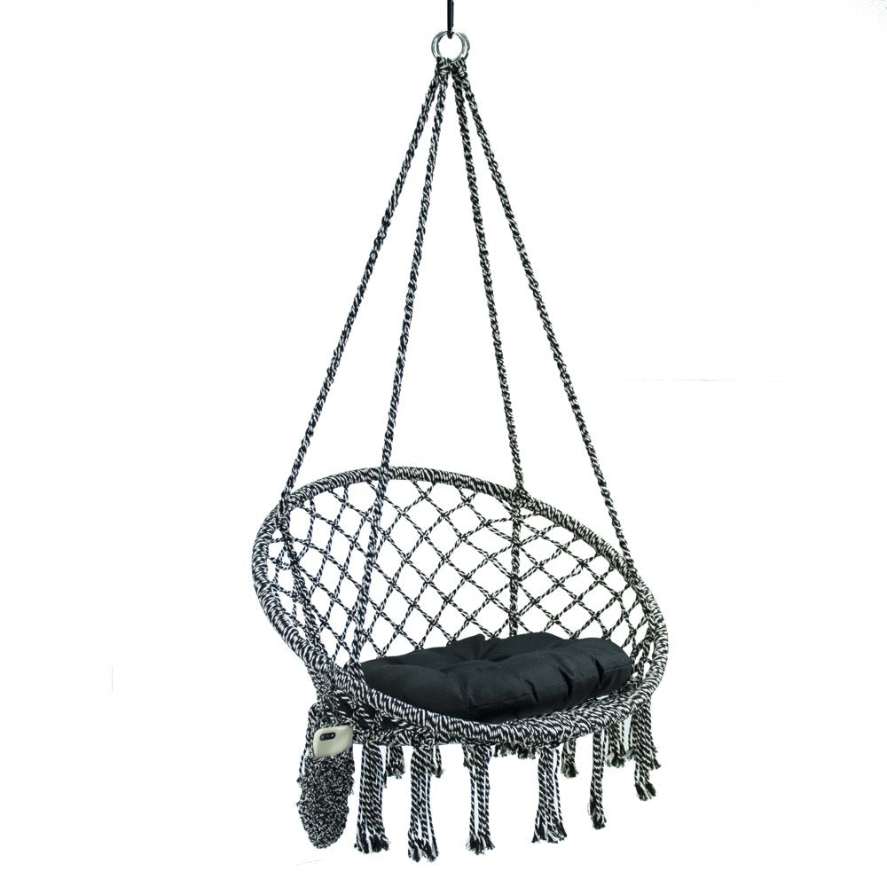 Equip Macrame Outdoor Hammock Chair, Cotton Blend Olive Green, Size: 47” L X 24” W, Capacity 250 Lb.