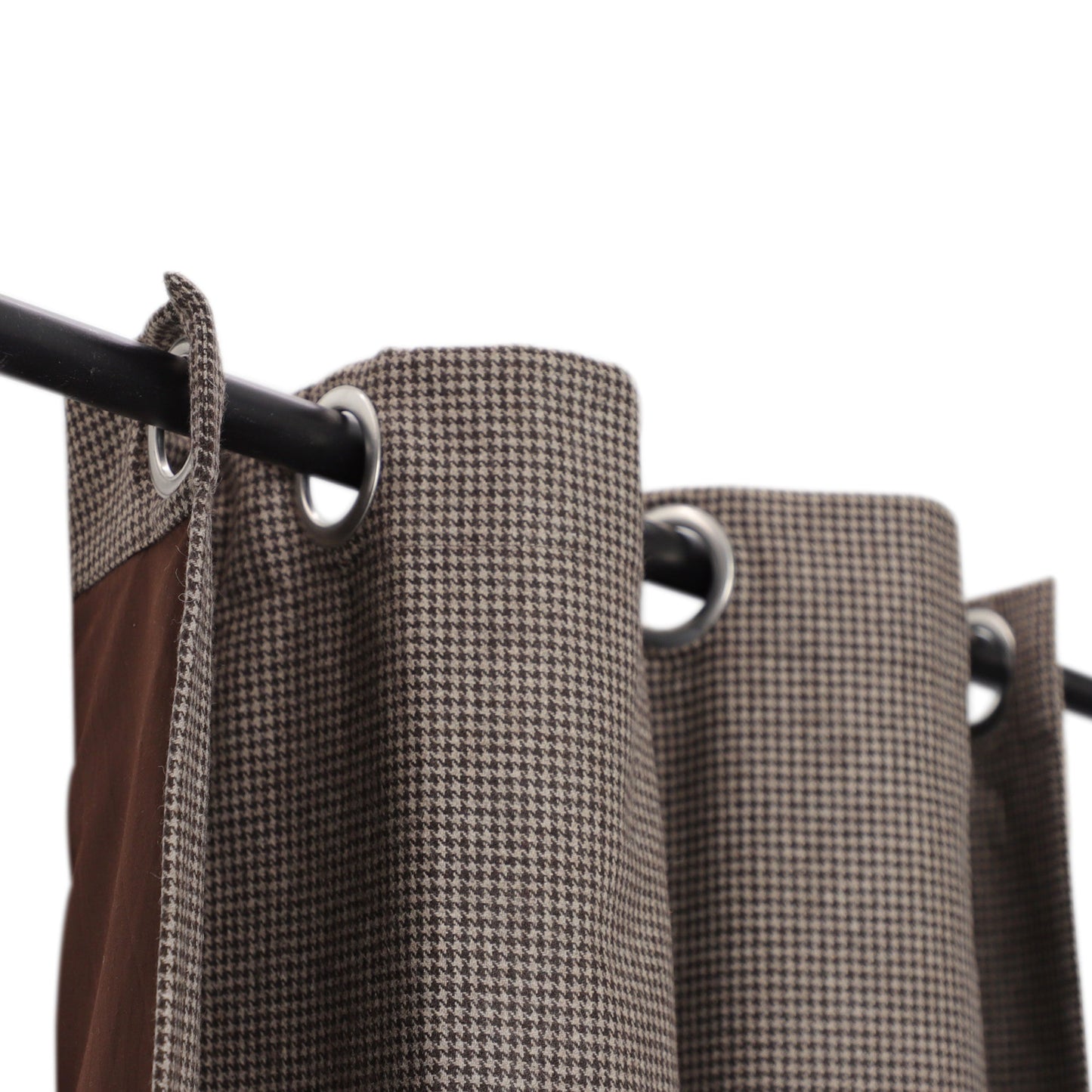 Brown Houndstooth Wool Curtain