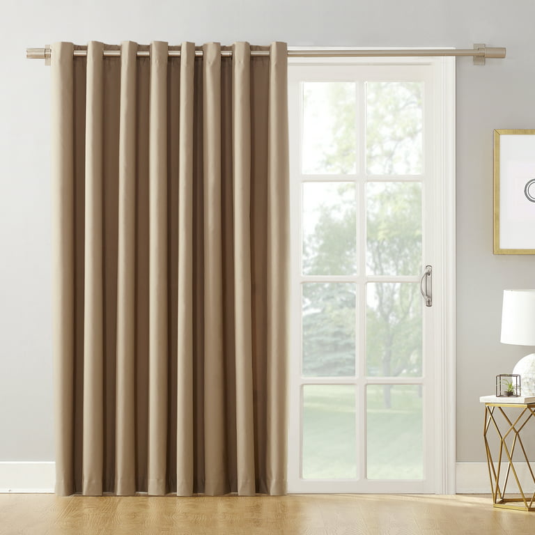 Blackout Grommet Curtain Panel with Detachable Wand, Brownstone
