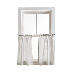 CHF 100% Linen 2-pc. Rod Pocket Window Tier, One Size , Silver