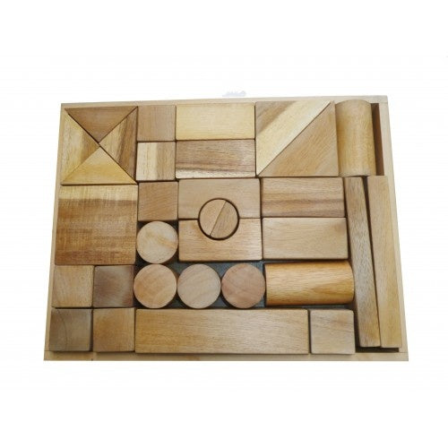 Natural Wooden Block Set 34pc