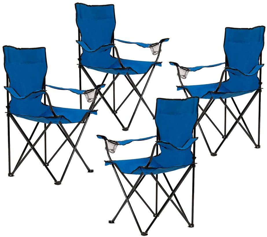 Homewell Portable Folding Chair for Outdoor, Beach and Camping (Blue, 2 Pack)