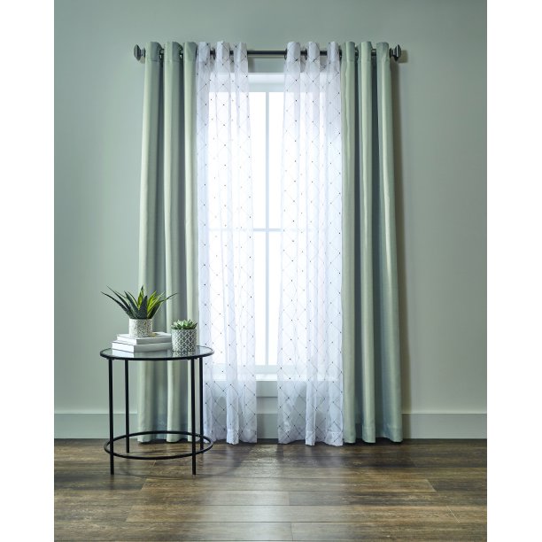 Curtain Silver Twill Weave in 4 Pieces 84 Inches