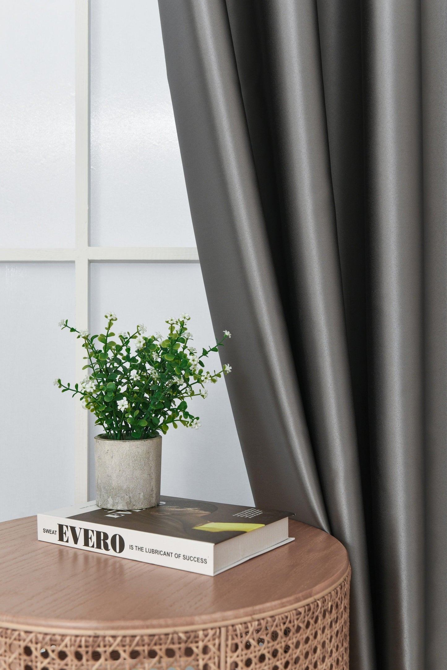 Silk Style 90% Blackout Curtain, Customize Size/Head, 1 Panel