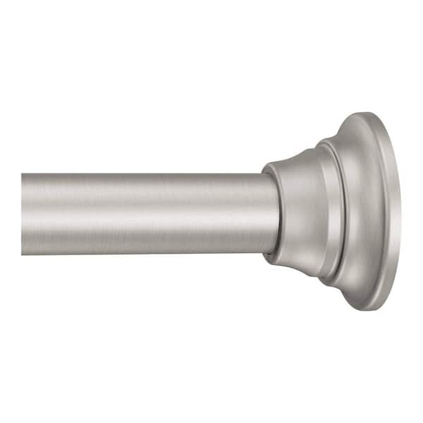 Shower Rod Tension 72 in. Adjustable Straight Brushed Nickel