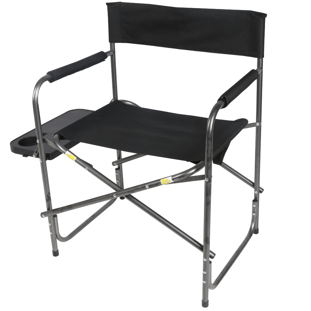 Ozark Trail Director’S Chair with Side Table, Black, Outdoor