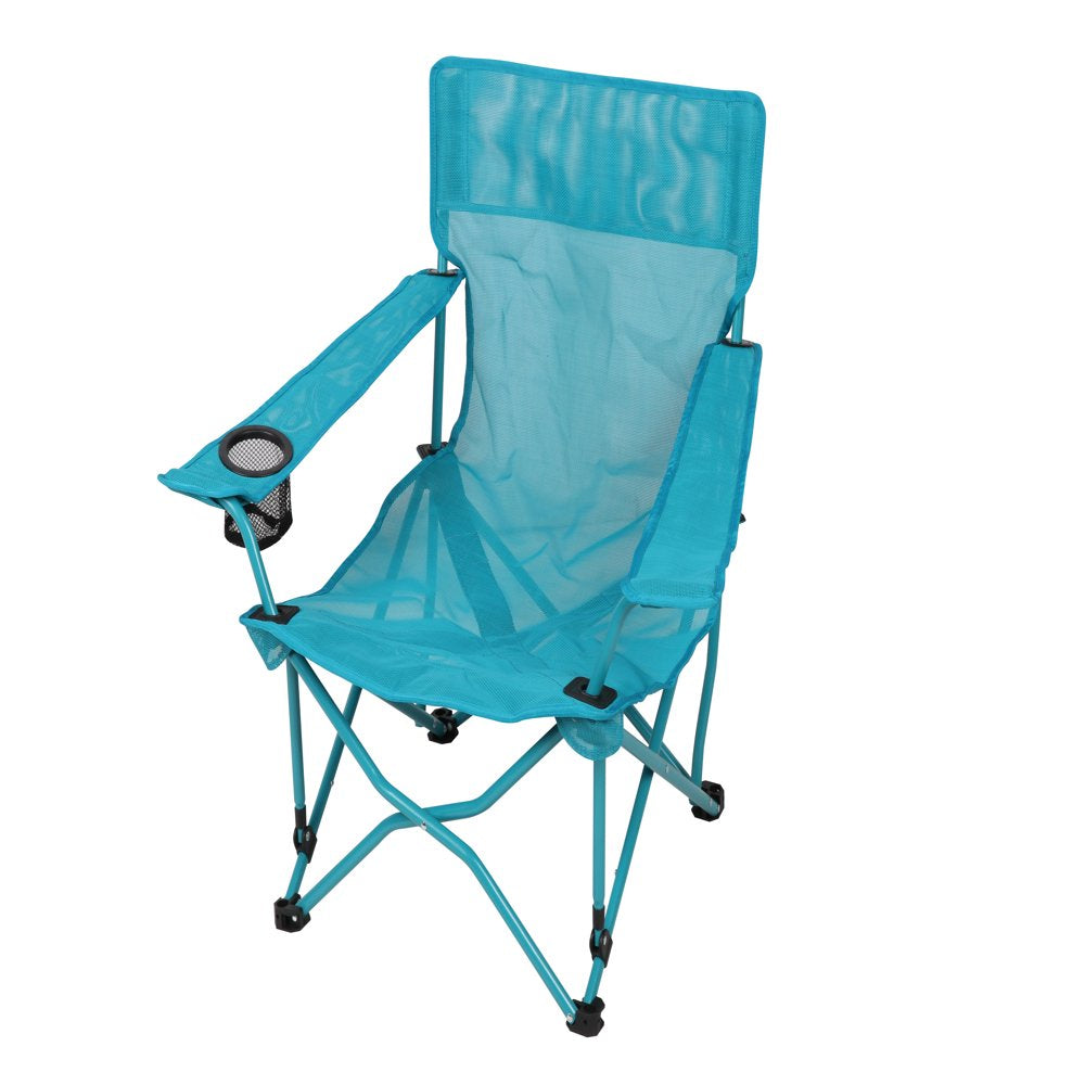 Ozark Trail Mesh Beach Folding Chair, Turquoise Blue, Adult