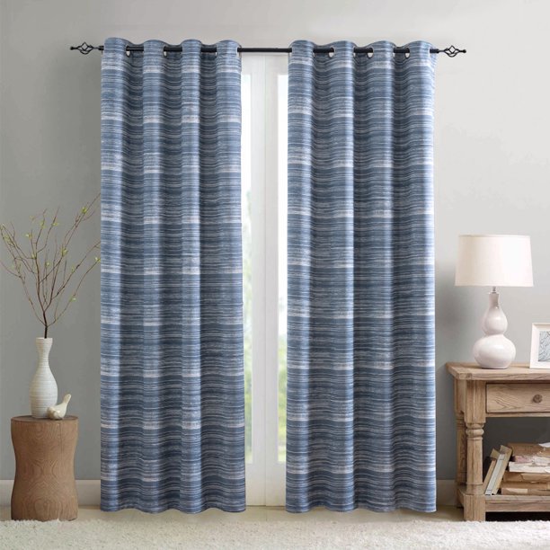 Darkening Curtains in Blue 52x84 Inches 2 Set Panels