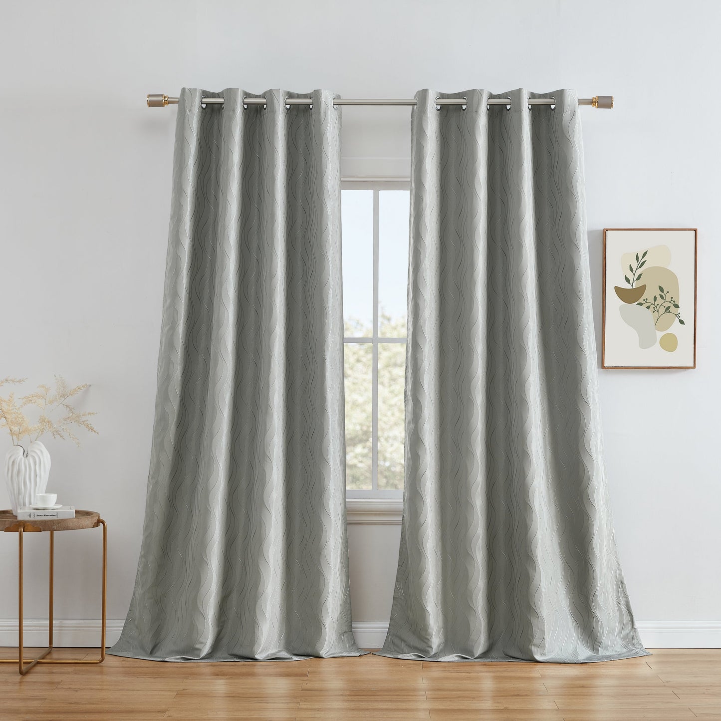 Camden Jacquard 100% Blackout Grommet Curtain Panels