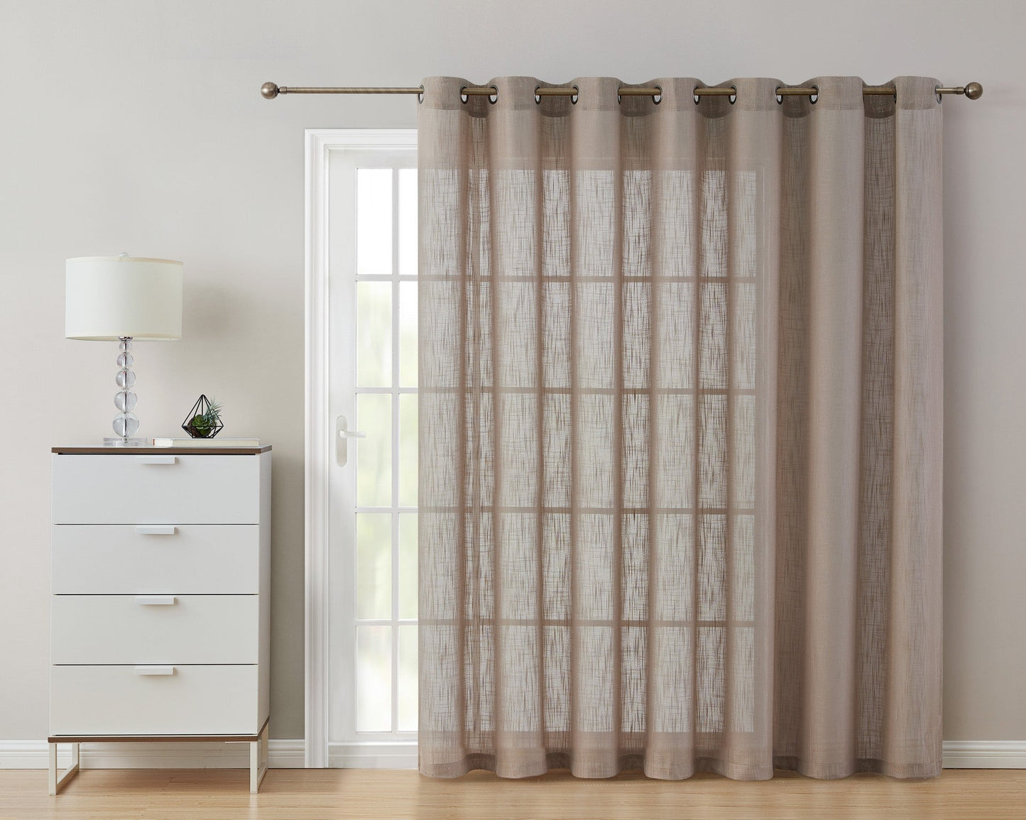 Abbey Faux Linen Grommet Curtain Panels