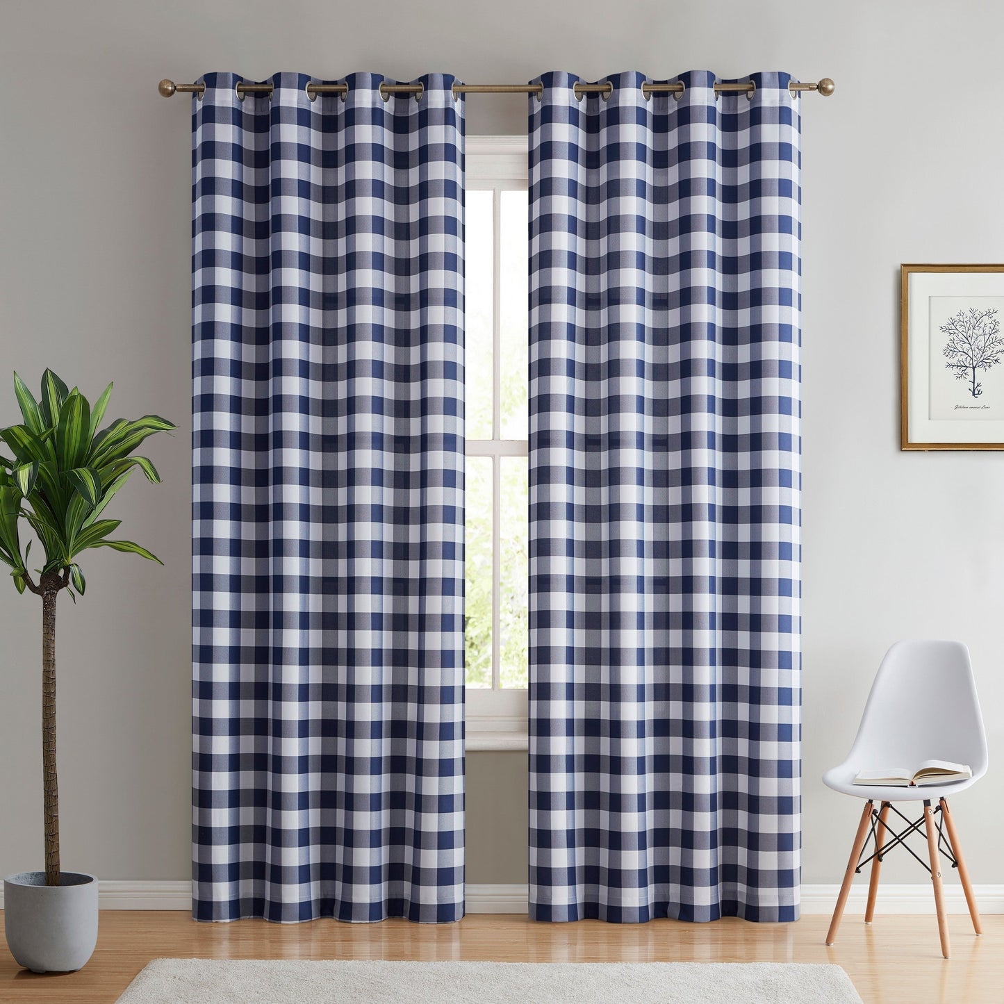 Hilltop Buffalo Check Textured Grommet Curtain Panels