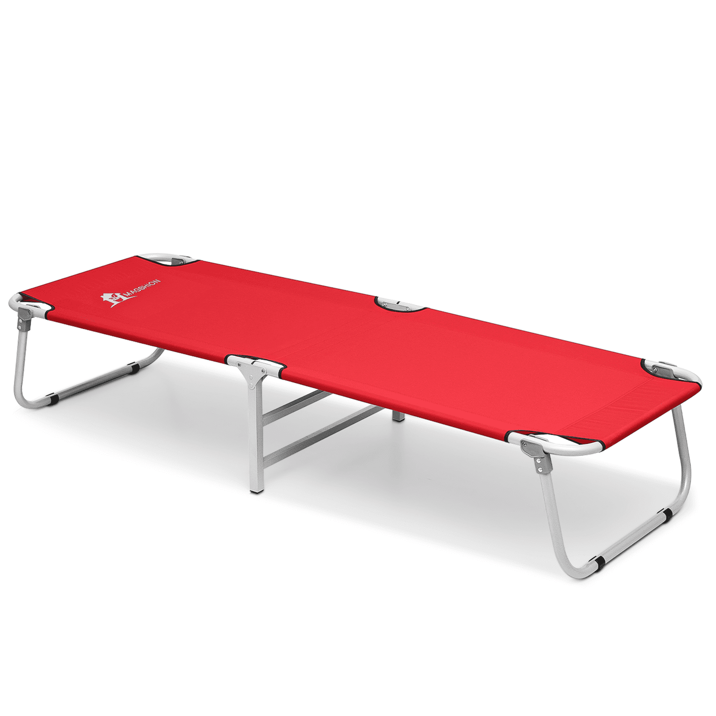 Magshion Folding Camping Cot Fishing Single Bed Office Lunch Break Bed Foldable Camping Sleeping Outdoor Picnic Cot, 300lbs Capacity, Red