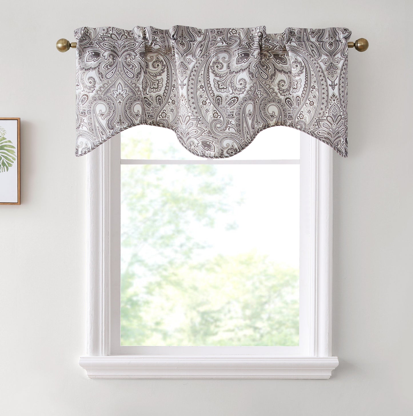 Paris Paisley Scalloped Valance - 50 W x 20 L In