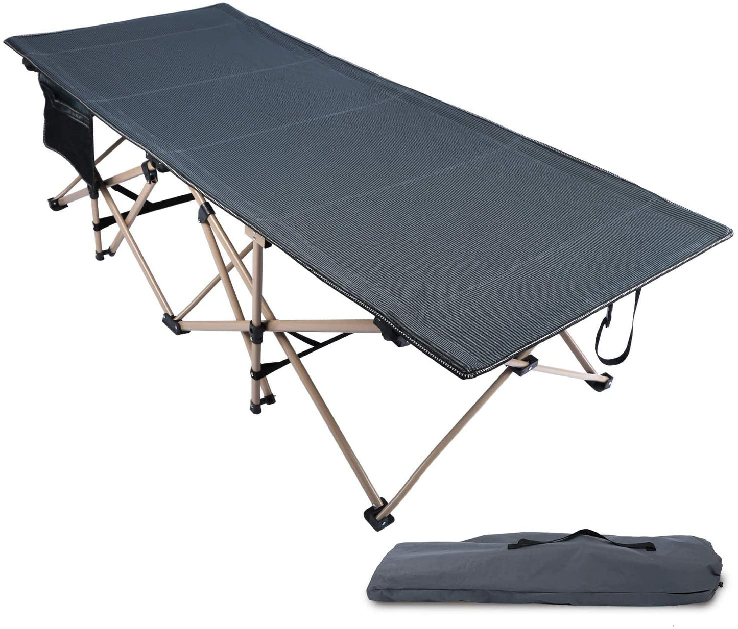 REDCAMP Oversized Folding Camping Cot for Adults 500lbs, Heavy Duty Extra Wide Sleeping Cots for Camp Office Use, Gray 79''x33.5''