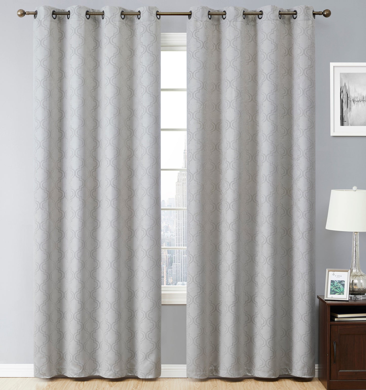 Redmont Lattice Room Darkening Grommet Curtain Panels