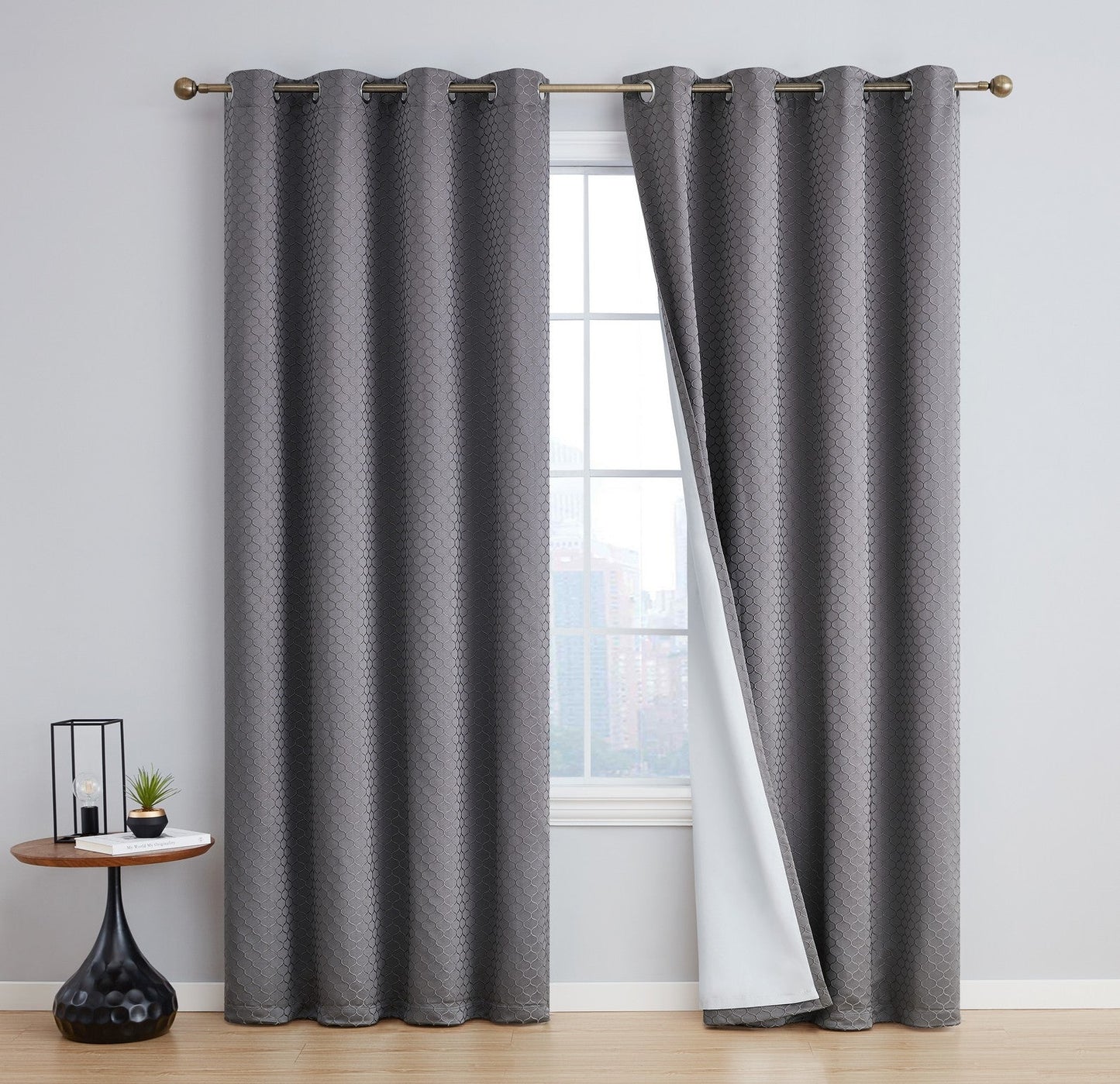 Siena Geometric 100% Blackout Grommet Curtains