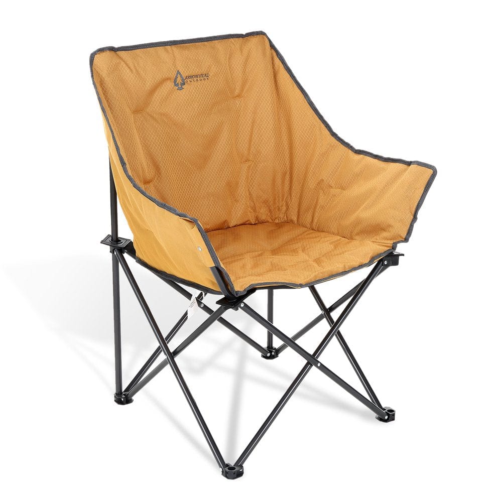 ARROWHEAD OUTDOOR Portable Folding Camping Quad Bucket Chair, Compact, Heavy-Duty, Steel Frame, Supports up to 250Lbs | Includes Carrying Bag | Usa-Based Support (Green)