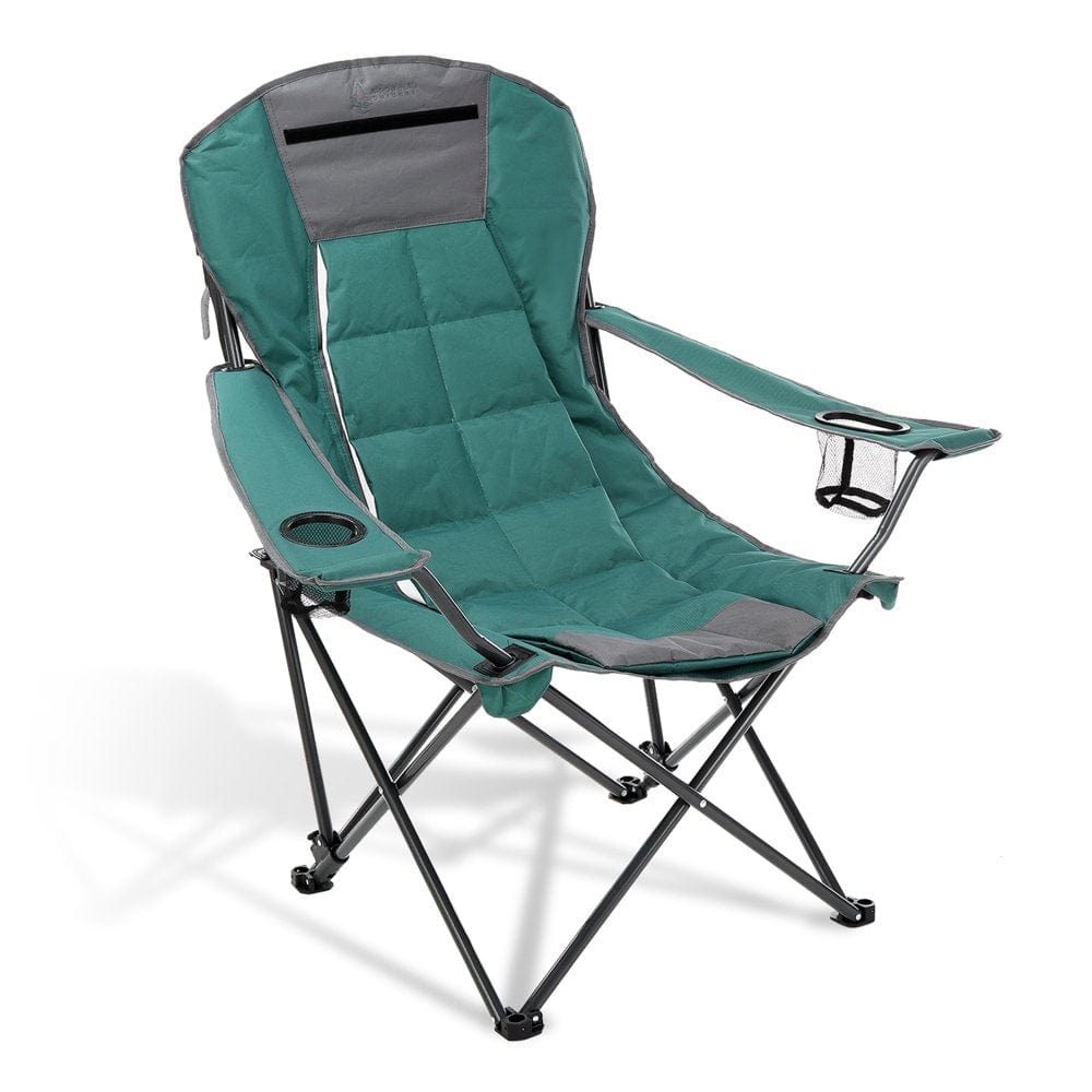 ARROWHEAD OUTDOOR Portable Folding Hybrid 2-In1 Camping Chair, Adjustable Recline, Vent, Padding, Cup Holder, Storage Pouch, Heavy-Duty, Oversize, Supports 300Lbs, Includes Bag, Usa-Based (Tan)