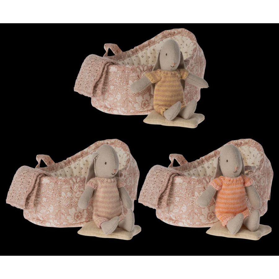 Bunny in Carrycot - Striped Knit Romper