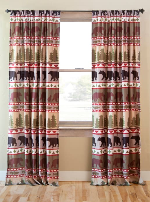 Bear Stripe Curtain Panels