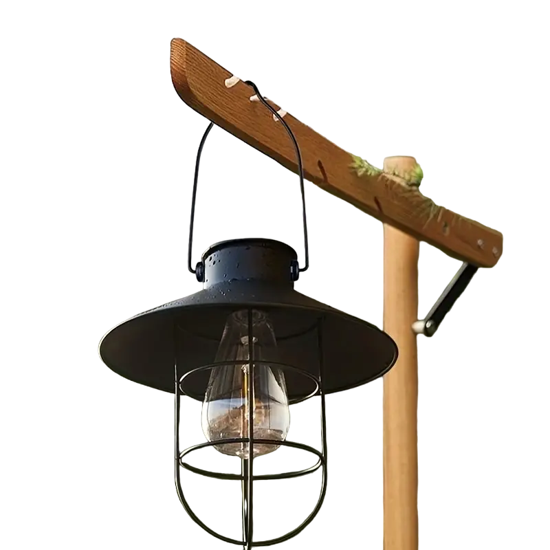 NNETM Black Vintage Solar-Powered Art Courtyard Chandelier - Outdoor Garden Decor