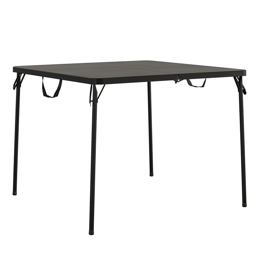 COSCO XL 38.5" Fold-In-Half Card Table W/ Handle, Black, Indoor & Outdoor, Portable, Wheelchair Accessible, Camping, Tailgating, & Crafting Folding Table