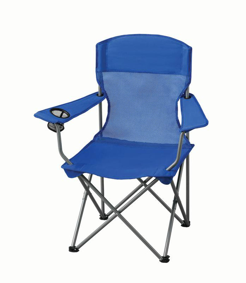 Ozark Trail Basic Mesh Folding Camp Chair with Cup Holder for Outdoor, Red