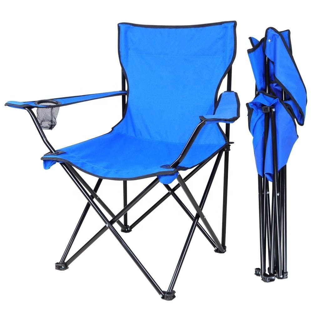 Folding Camping Chair Lawn Chair with Cup Holder and Carry Bag for Picnic, Camp, Fishing Red