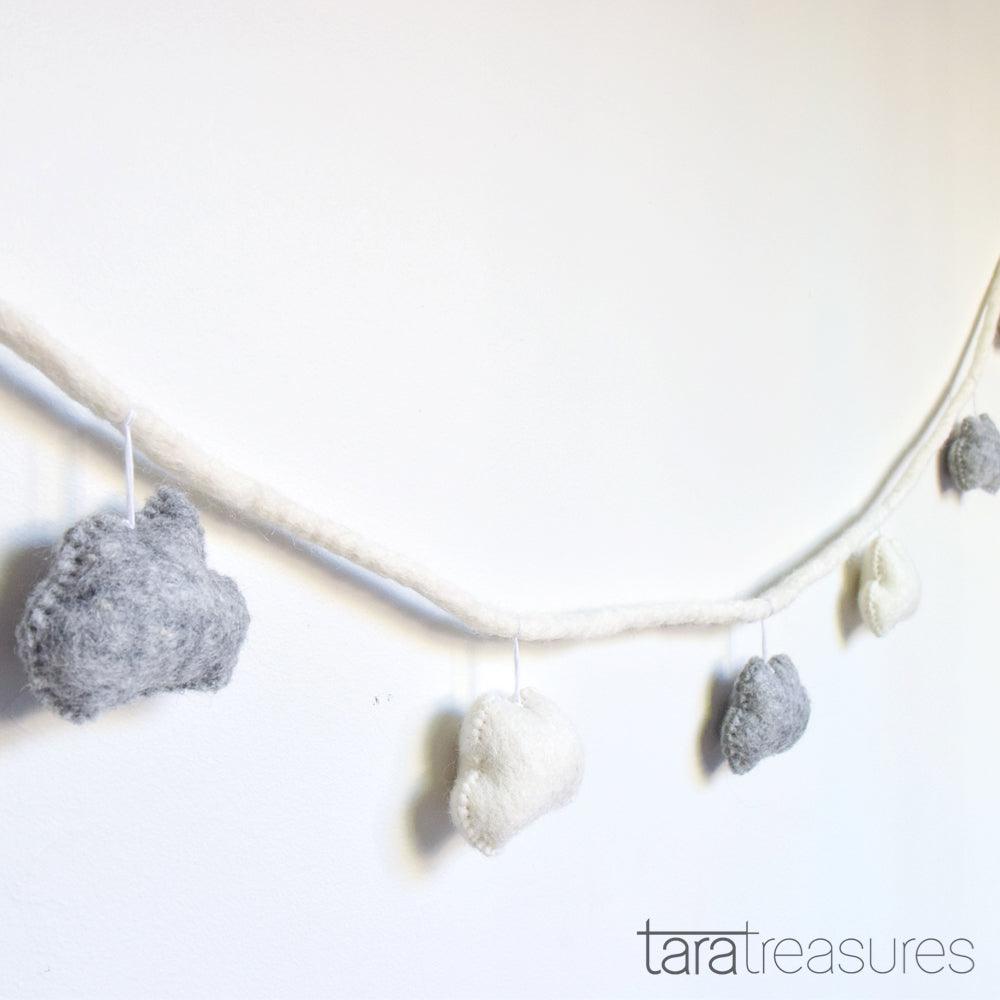 Cloud Garland - Grey and White