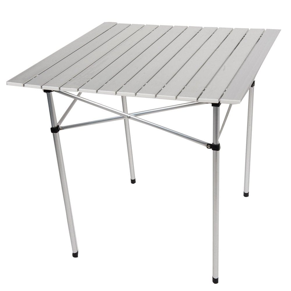 Heavy Duty Aluminum Roll-Up Card Table with Case for Camping Picnic or Patio