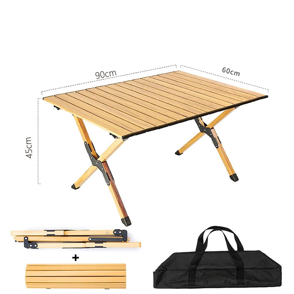 Hoyotik Aluminum Alloy Roll-Top Camping Table Outdoor Folding Table Non-Slip Mini Picnic Table for Traveling Hiking Camping(120Cm*60Cm*45Cm)