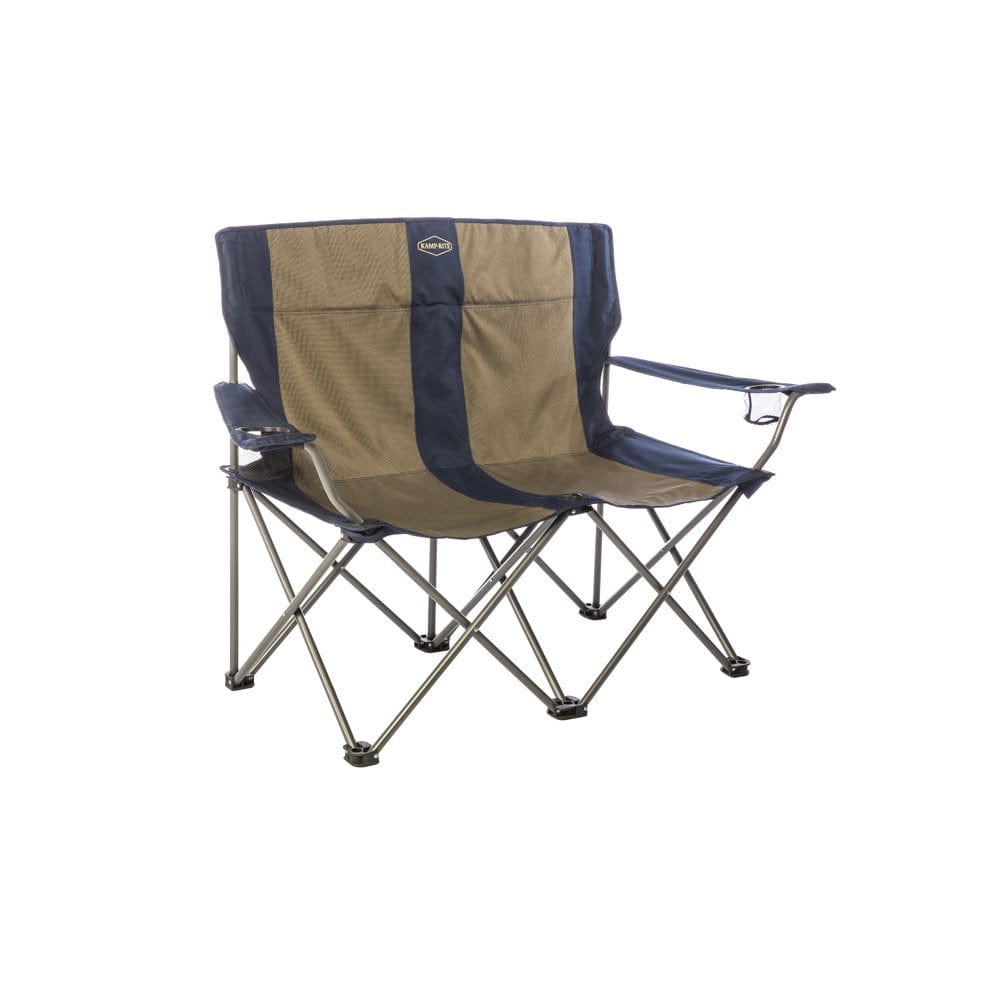 Kamp-Rite Outdoor Camping Beach Patio Sports Double Folding Lawn Chair, Blue