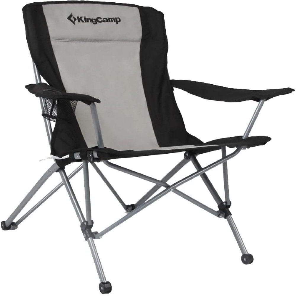 Kingcamp Folding Camping Chair Heavy Duty Oversize Folding Chair Large-Size for Adult Black