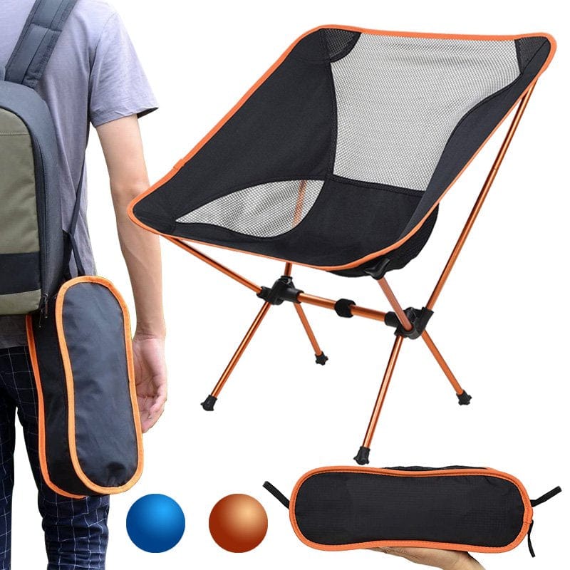 Portable Camping Beach Chair with Storage Bag Folding Removable Ultra Light Picnic Seat Fishing Tools Chair for Outdoor Camping Hiking BBQ
