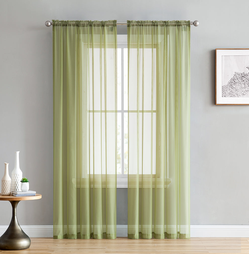 Lucento Sheer Rod Pocket Curtain Panels - 4 Pack