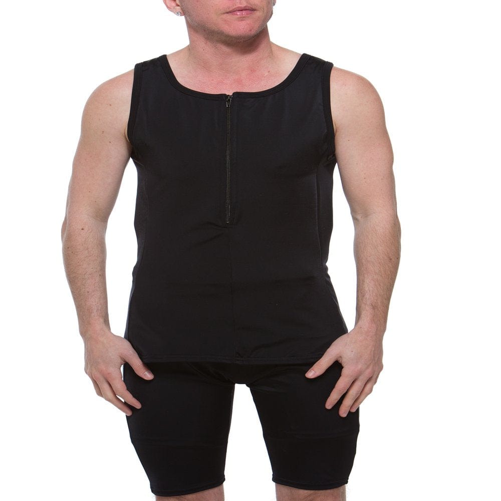 Underworks FTM Sleeveless Chest Binder Swim Top Black/Blue Small