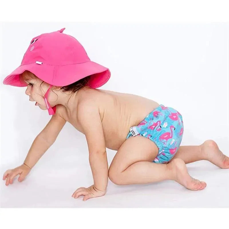 Zoocchini - Swim Diaper & Sunhat Set, Flamingo