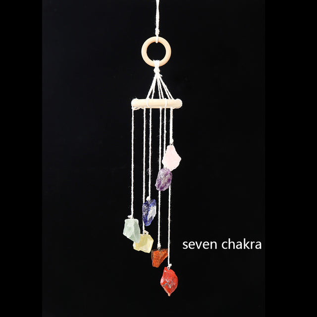 Natural Crystal Raw Stone Quartz Pendant Wind Chime