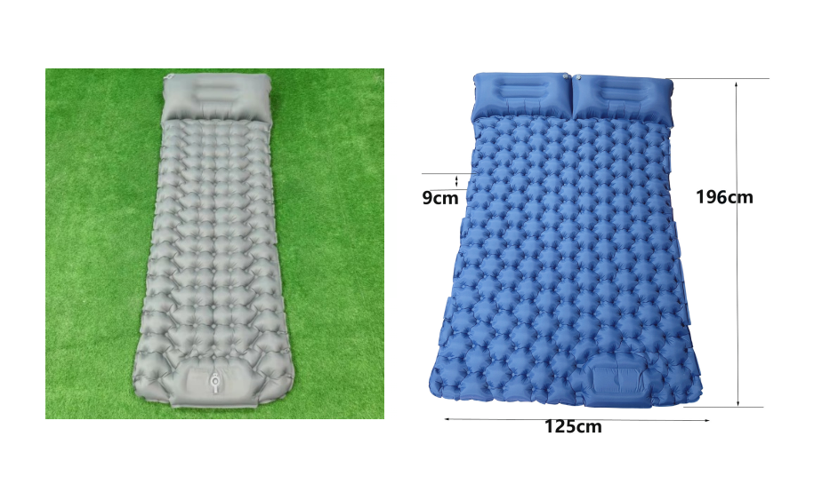 Outdoor Camping Travel Portable Inflatable Cushion Built-in Foot Inflatable - Blue Force Sports