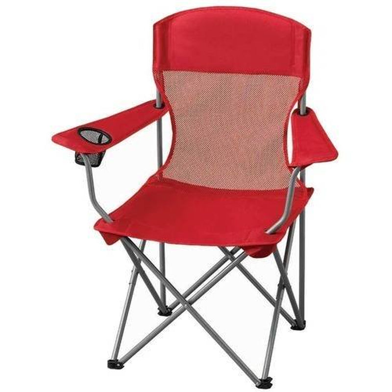 Ozark Trail Basic Mesh Folding Camp Chair with Cup Holder for Outdoor, Blue