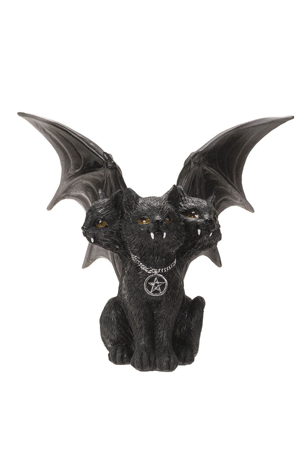 Triple Headed Winged Cat Statue