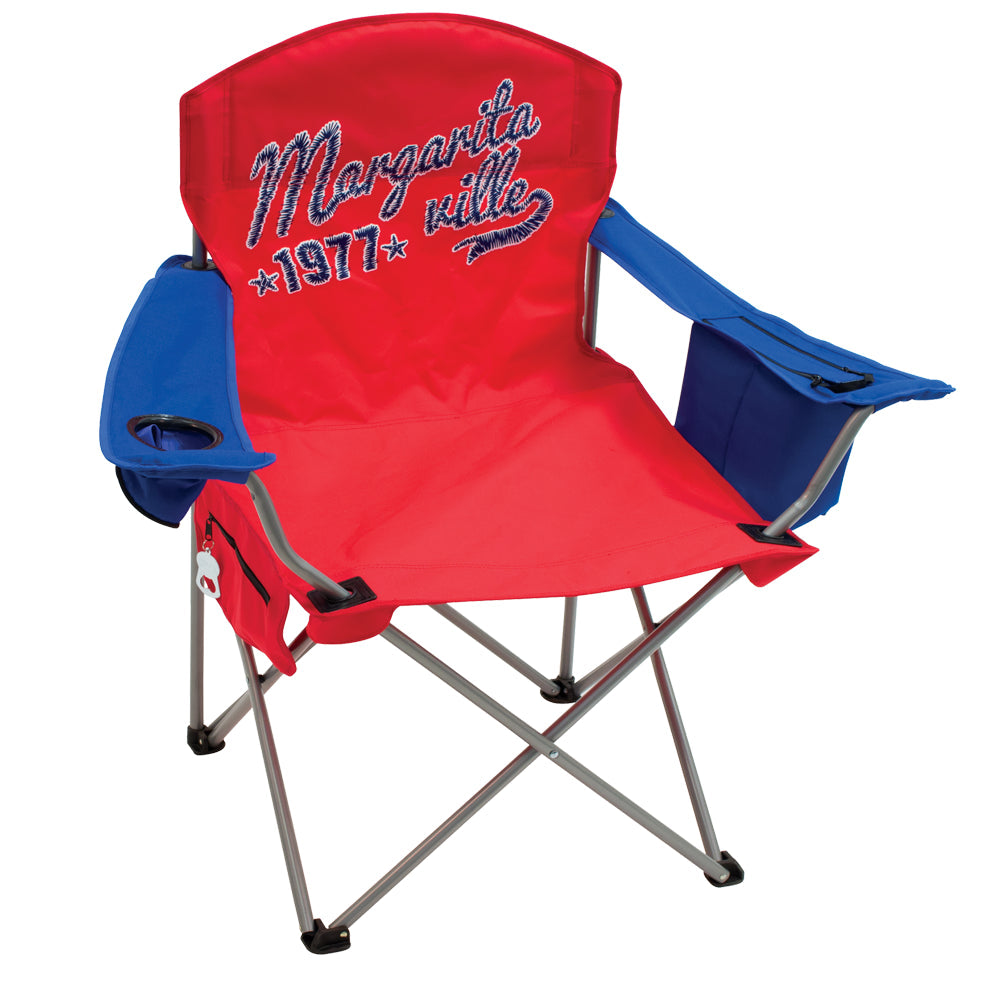 Margaritaville Quad Chair Island Lifestyle 1977, Blue and Red, Adult
