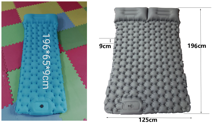 Outdoor Camping Travel Portable Inflatable Cushion Built-in Foot Inflatable - Blue Force Sports