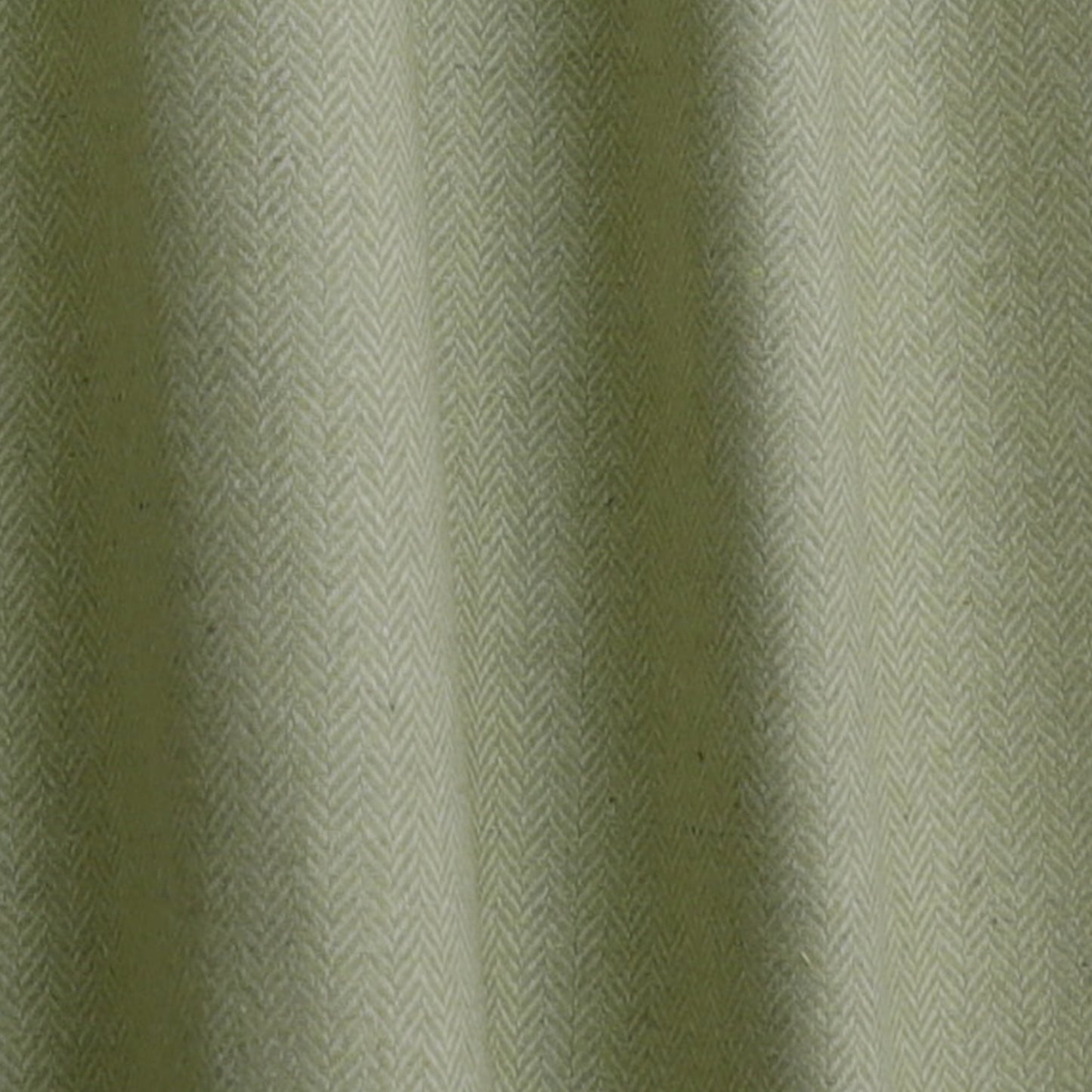 Green Chevron Wool Curtains with Leather Tabs