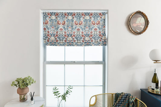 Custom Faux Roman Shades Bohemian Blossom