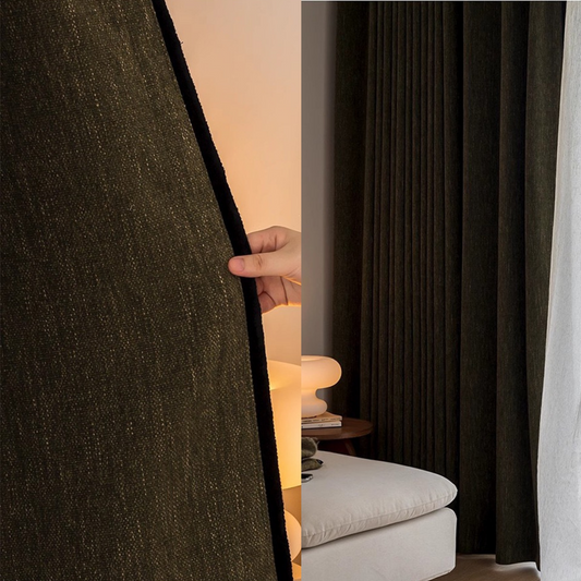 Mid-Century Modern Seaweed Green 80% Blackout Curtain, Customize Size/Head, 1 Panel