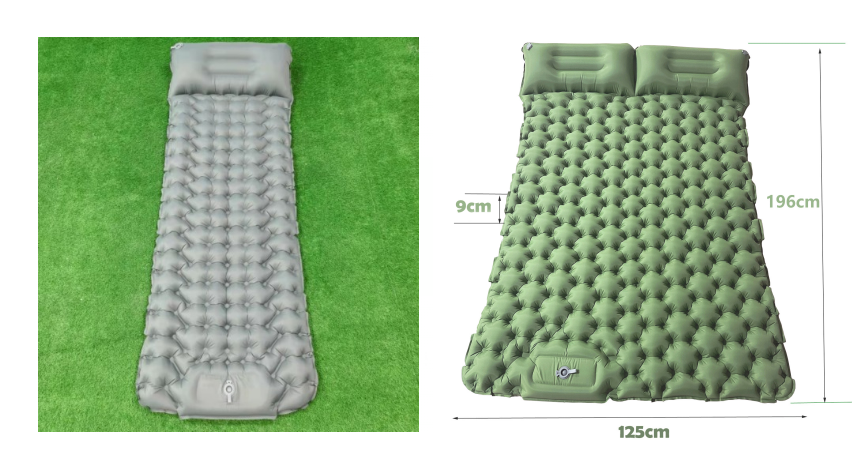 Outdoor Camping Travel Portable Inflatable Cushion Built-in Foot Inflatable - Blue Force Sports