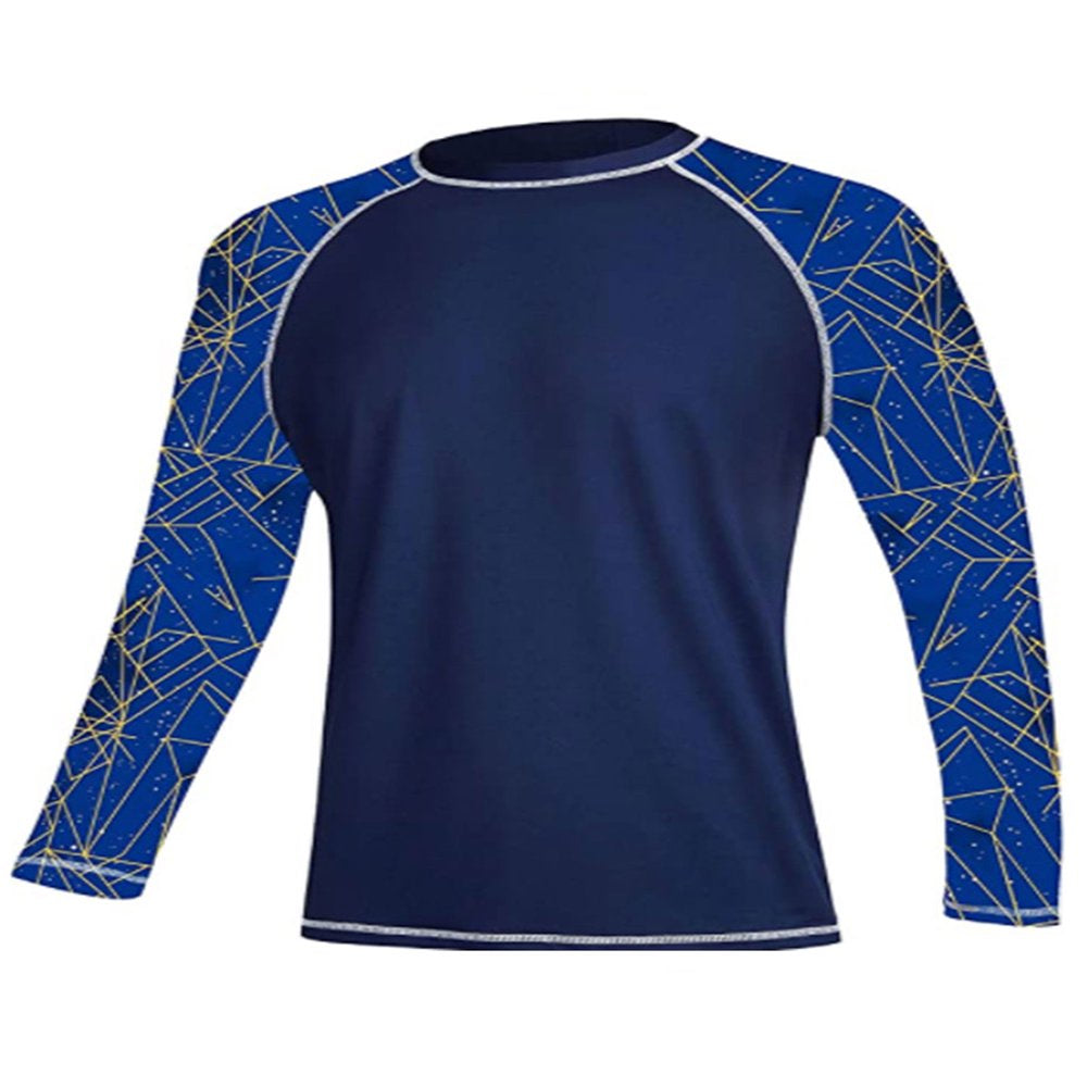 HIMONE Long Sleeve Swim T-Shirt for Men Rash Guard Athletic Tee Skins UPF 50+