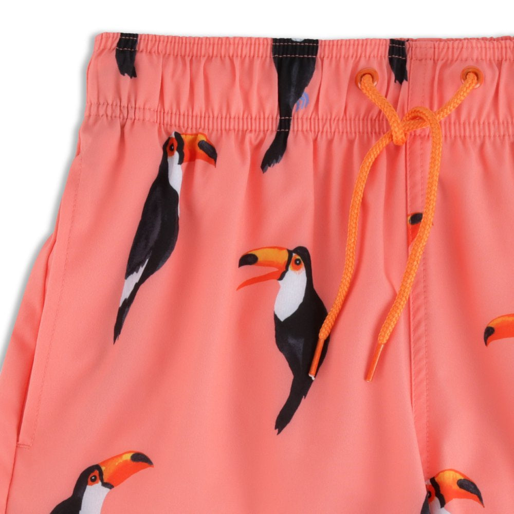 George Men'S and Big Men'S 6" Stripe Black Soot and New Toucan Swim Trunks, 2-Pack, Sizes up to 5XL